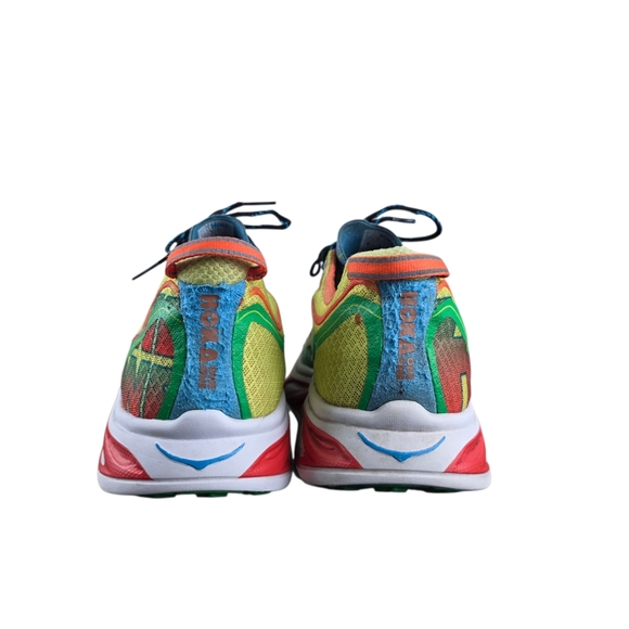 Hoka One One Running Shoes Mens Size 10.5 Yellow Green Orange Blue Huaka Trail - Picture 5 of 8